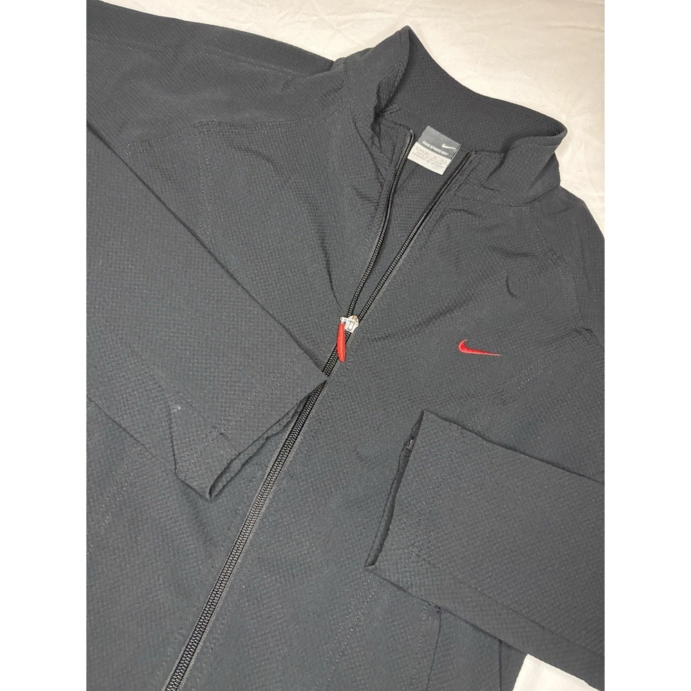 Nike Women's Black Sphere‎ Dry Mesh Athletic Jacket Size Medium Rare Silver Tag